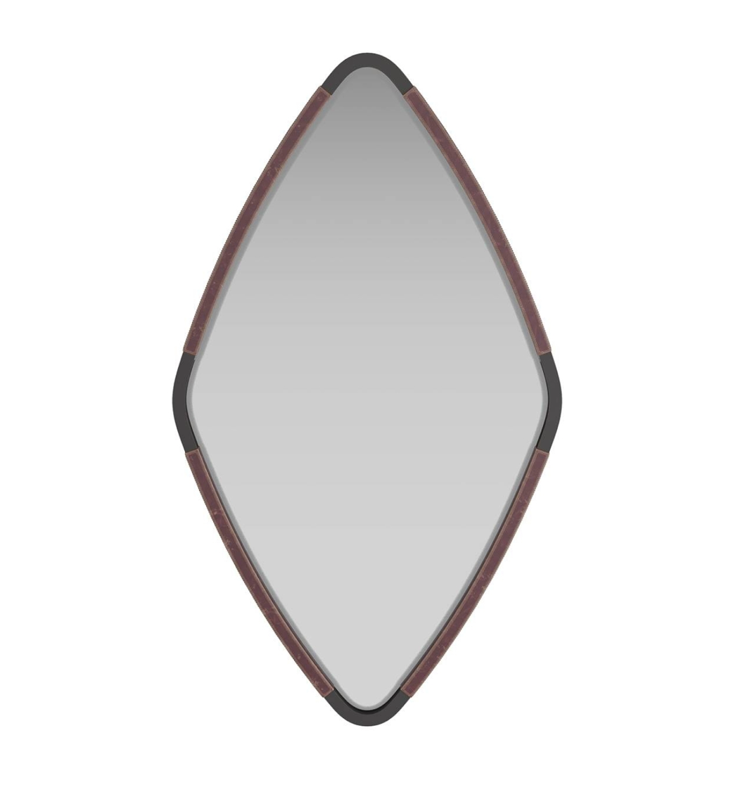 Brielle Mirror | Oxblood Leather