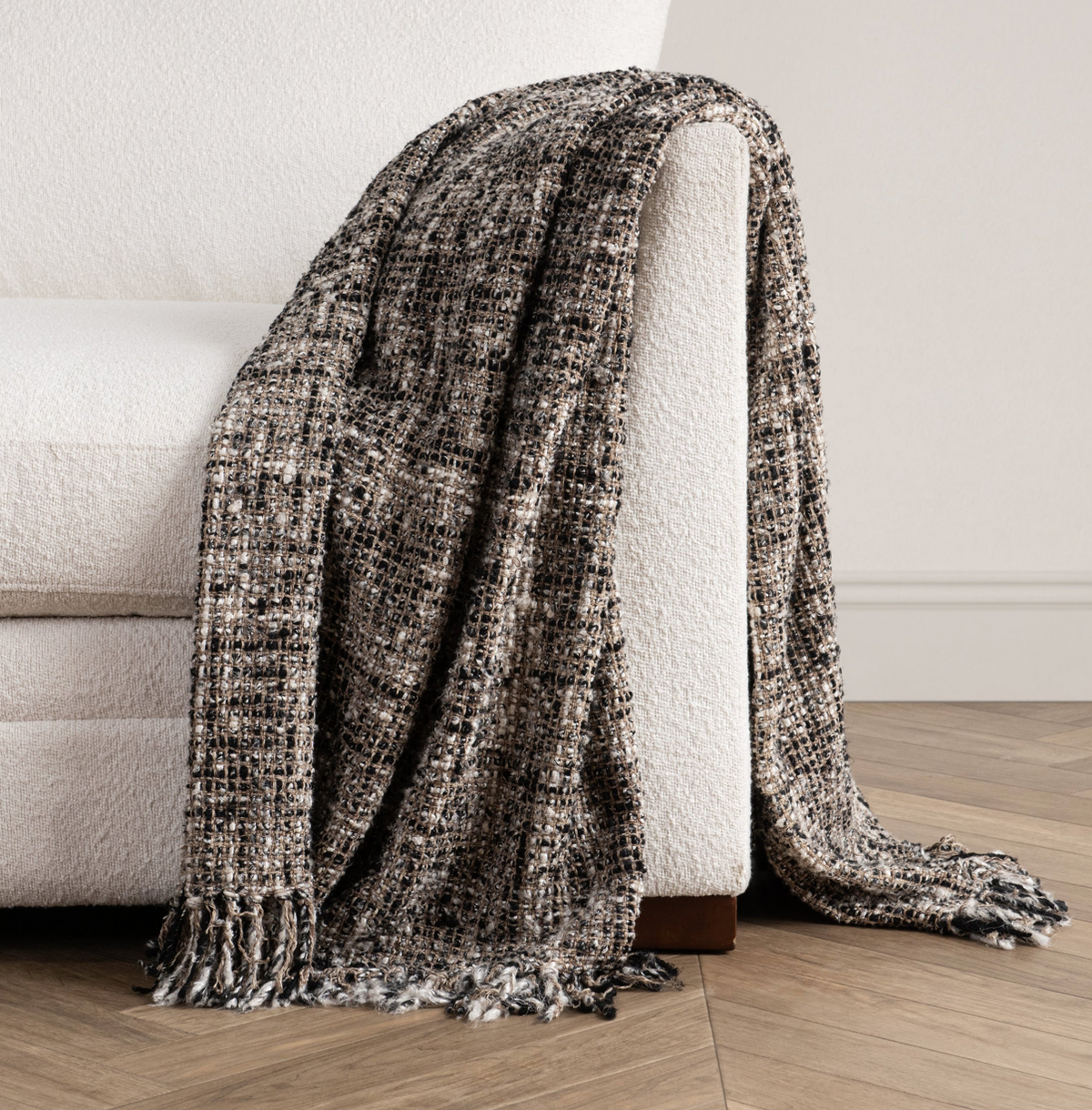 Porter Throw | Black & Ivory