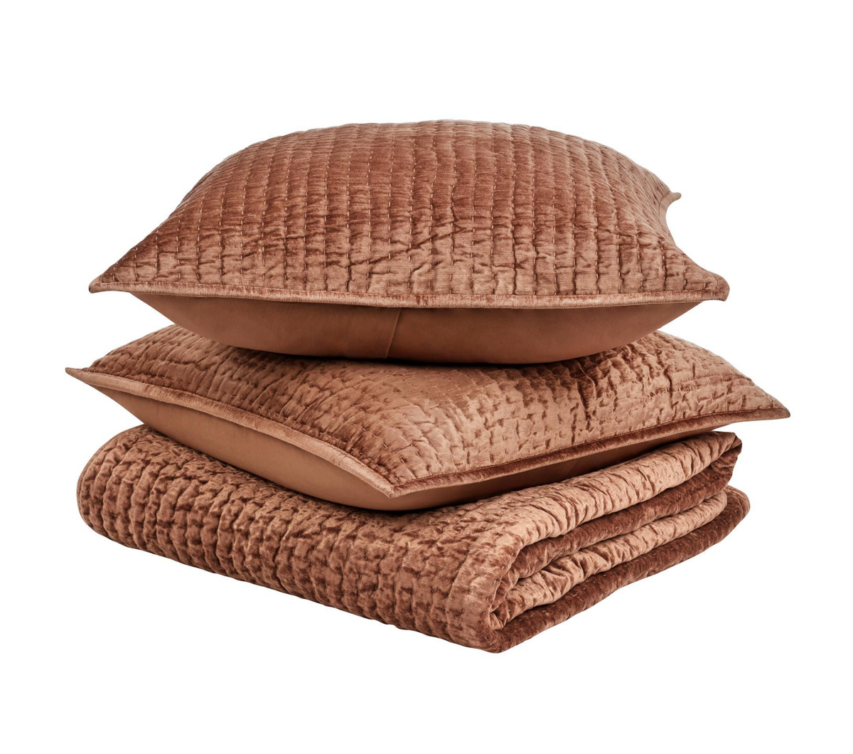 Bari Velvet Quilt Collection | Terracotta