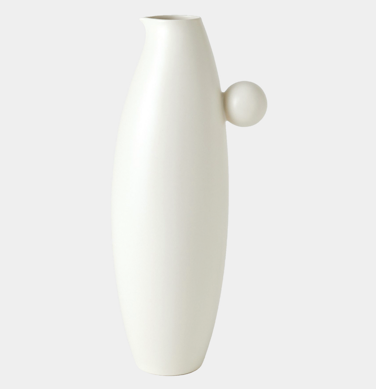 Ball Handled Tall Pitcher | White