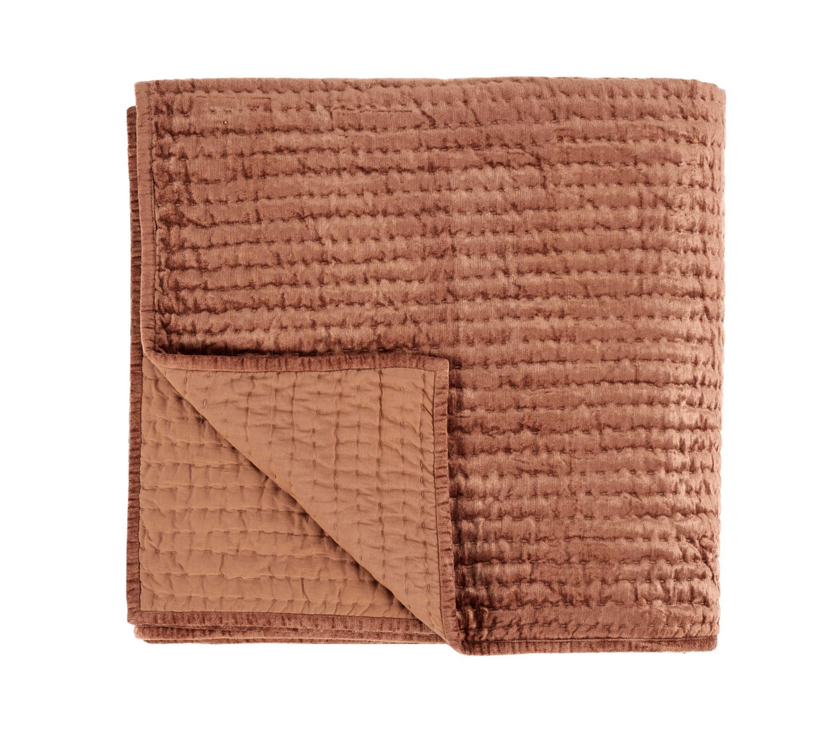 Bari Velvet Quilt Collection | Terracotta