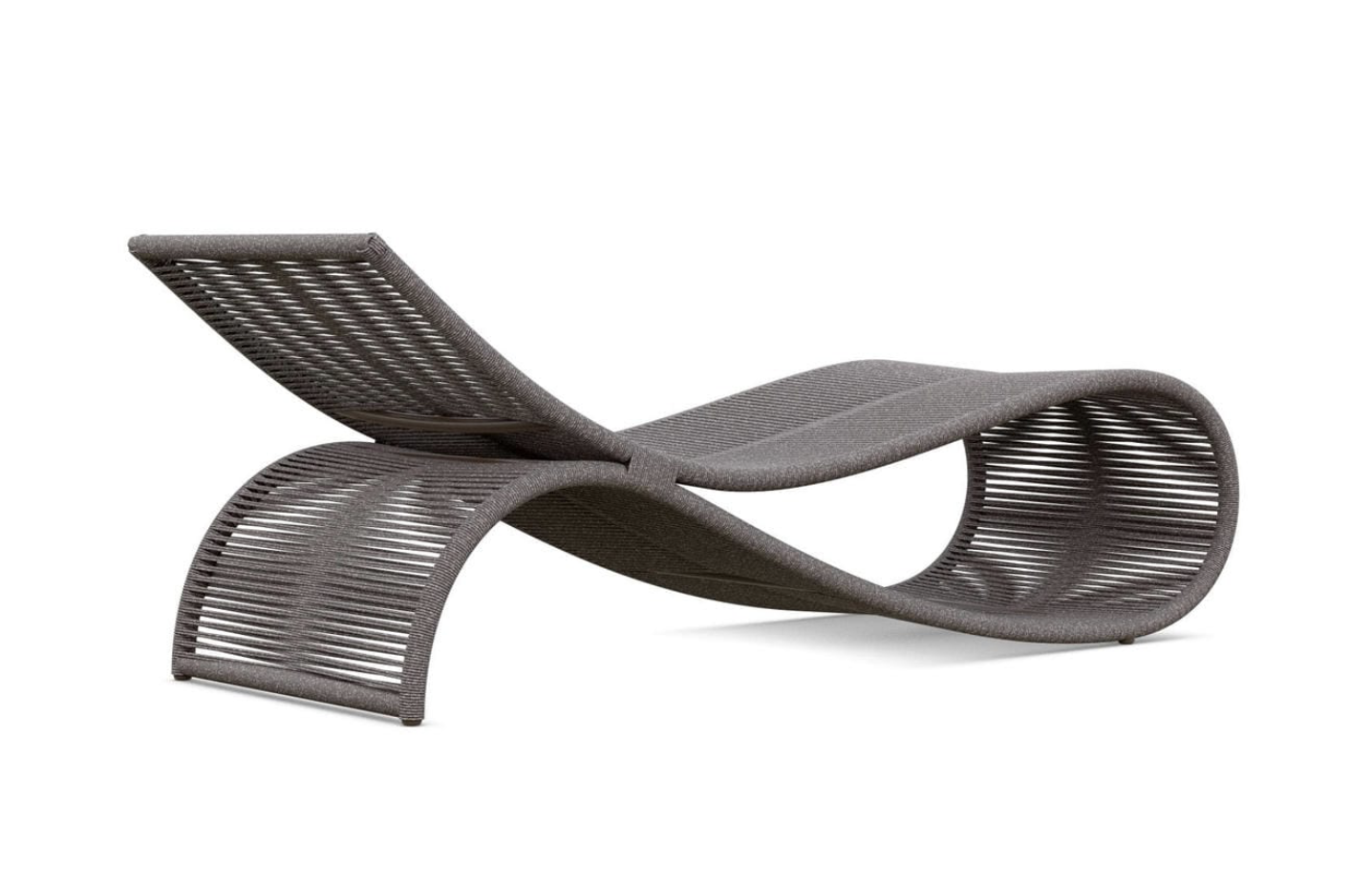 Modern lounge chair with wavy design on a white background