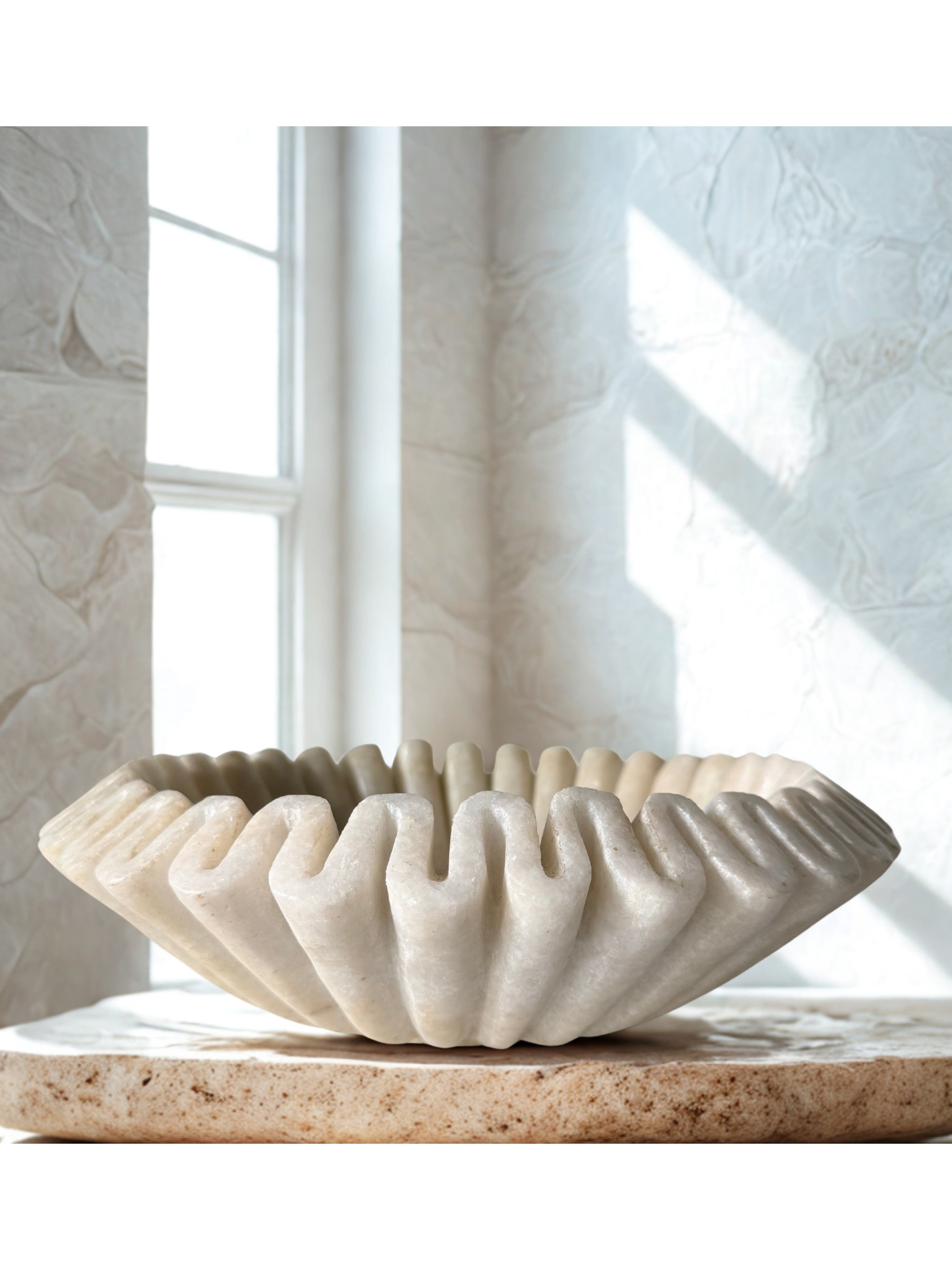 Hand-Carved Alabaster Bowl | Vintage